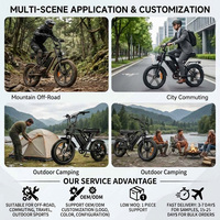 Vélo de montagne électrique 750W, moteur arrière sans balais 48V, batterie lithium 15AH, pneus larges, léger, double suspension, tout-terrain