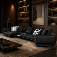 Konfigurierbare Wohnzimmermöbel, Modulares Sofa-Set mit Stoff- oder Lederbezügen, Abnehmbaren Armlehnen und Wiederzusammenstellbarer Sitzfläche