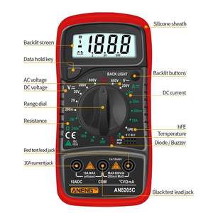 AN8205C Multimètre numérique AC/DC Ampèremètre <span class=keywords><strong>Volt</strong></span> Ohm Testeur avec Thermocouple LCD Rétro-éclairage Portable Auto Test 6 Mois de Garantie - Product Image 3