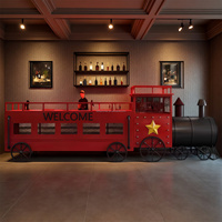 FULLSUMMER Vintage Train-inspiré Creative bar Comptoir Bar Salon Restaurant Personnaliser Bar Réception Bureau