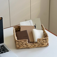 Panier de rangement carré en jacinthe d'eau tressé à la main, fait sur mesure, pour mouchoirs, fleurs, pique-nique, usage domestique, OEM d'usine