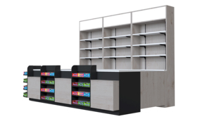 เคาน์เตอร์คิดเงินร้านสะดวกซื้อคุณภาพสูง ทำจากเหล็กและไม้เอ็มดีเอฟ เคาน์เตอร์คิดเงินซูเปอร์มาร์เก็ตและร้านค้าปลีก - Product Image 6