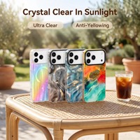 Coque de téléphone magnétique scintillante antichoc avec chargement sans fil transparente pour iPhone 17 18 Pro Max, iPhone 17e 16 15