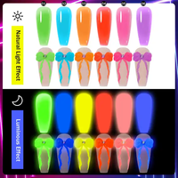 Misscheering Fluorescence Solid Builder Non Stick Hand DIY Night Glow Nail Gravure Adhésif pour Façonner Led Nail Gel 15ml