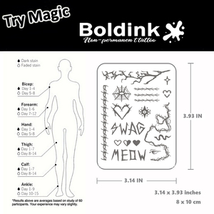 <span class=keywords><strong>Tatouage</strong></span> au stylo Jagua Boldink personnalisé, réaliste, motif Swag Meow, pour le corps, imperméable, longue durée (2 semaines), encre à base de jus - Product Image 4