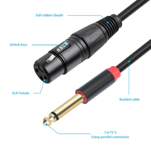 3Pin <strong>XLR</strong> Female to Dual 6.35mm Male Y Cable 2 in 1 <strong>XLR</strong> to 1/4 <strong>Mixing</strong> Console Connection Cable 1m 2m 3m - Product Image 5