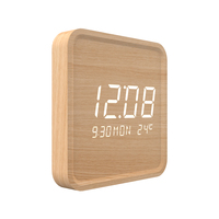 Jam Alarm Digital LED Modern, Dapat Dipasang di Dinding, Termometer, Jam Elektrik Pintar untuk Kamar Tidur dan Ruang Tamu
