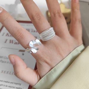 925 Sterling Silver Multi Layer <b>Ring</b> <b>Open</b> Design For Women Index Finger Everyday Wear Jewelry - Product Image 5
