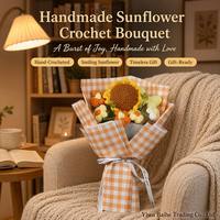 Bouquet de petites fleurs de tournesol en fil de laine, style européen, fait main, roses éternelles pour la Journée internationale de la femme, Pâques, Noël, cadeaux