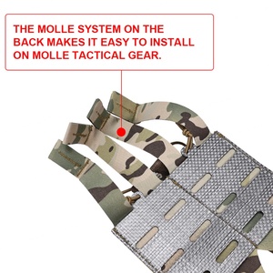 กระเป๋าใส่แม็กกาซีนแบบคู่ ทำจากไนลอน 500D ขนาด 15x13.5 ซม. ระบบ Fast Molle สำหรับอุปกรณ์ป้องกันตัว - Product Image 5