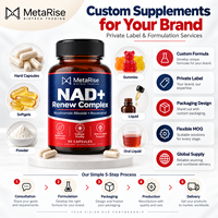 Capsules de NAD+, Resvératrol et CoQ10 à Marque Blanche OEM – Complément Nutritionnel pour la Santé Cellulaire et le Vieillissement Sain – 90 Gélules