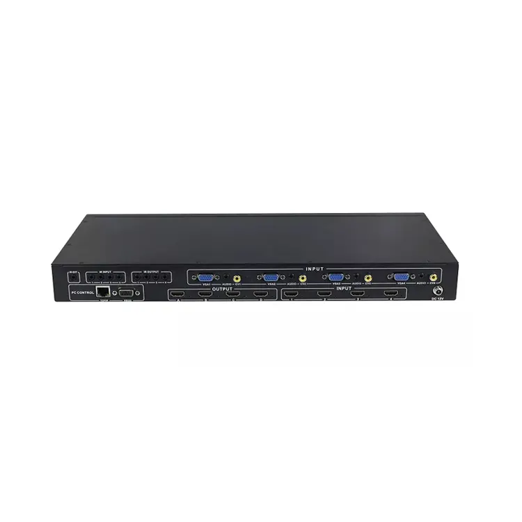 4x4 HDMI Matrix with 2x2 Video Wall Processor,multiviewer Function Seamless Switchhing 4k HDMI Multiviewer 4xhdmi,4*ir Kensence