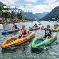 Kayak gonflable Pursuefree avec pagaie, kayak individuel pliable, bateau de rafting extérieur léger en PVC, bateau à rames, kayak de rafting