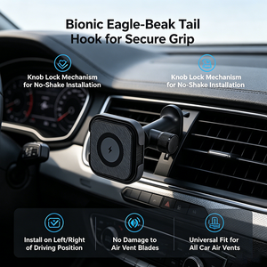 <span class=keywords><strong>Soporte</strong></span> Magnético Inalámbrico para Teléfono de <span class=keywords><strong>Coche</strong></span> con Rotación 360° para Rejilla de Ventilación, Carga Rápida de 15W para iPhone, Compatible con Todas las Rejillas de Ventilación Irregulares - Product Image 4