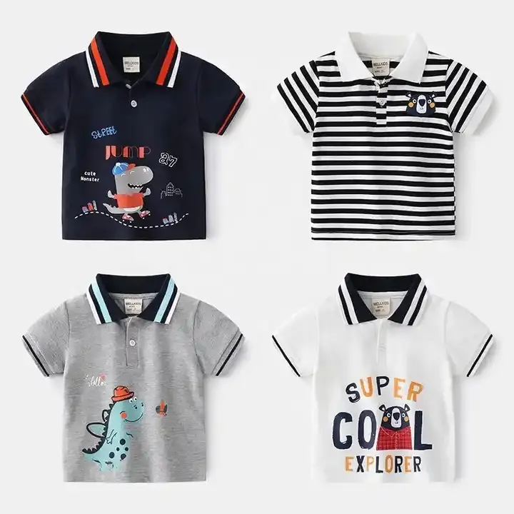 Summer Baby Cotton T-Shirt Kids Short Sleeve Fashion Top Children Boy Clothes Baby Polo Shirt