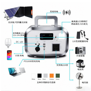 แบตเตอรี่สำรองพกพา 600W LiFePO4 คลื่นไซน์บริสุทธิ์ ช่องเสียบ AC ชาร์จไร้สาย MPPT ชาร์จเร็ว ไฟฉาย สำหรับใช้งานกลางแจ้งและฉุกเฉิน - Product Image 4