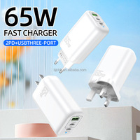 Nouveauté 2025 – Adaptateur Mural USB-C GaN 65W à Charge Rapide 3 Ports pour Tablettes, Appareils Photo et Ordinateurs Portables – Prise de Voyage PD