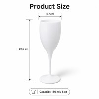 Verres à vin en plastique incassable de 180 ml (6 oz) avec logo personnalisé, flûtes à champagne colorées réutilisables, gobelets pour fête, mariage, bar