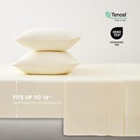 Parure de lit moderne en soie lyocell végétalienne Draps de lit ajustés et plats Tailles King et Super King pour l'été