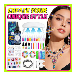 Kit <span class=keywords><strong>de</strong></span> fabrication <span class=keywords><strong>de</strong></span> <span class=keywords><strong>bijoux</strong></span> DIY, <span class=keywords><strong>résine</strong></span> UV, moules <span class=keywords><strong>en</strong></span> silicone transparents, paillettes, fleurs, pendentifs, boucles d'oreilles, ensemble cadeau - Product Image 2