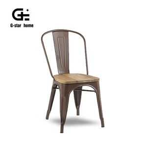Empilable pour gagner de la place contemporain fritz bistrot en métal dinant la chaise - Product Image 2