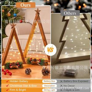 Adorno de árbol de Navidad iluminado de madera de 14.2 pulgadas, decoración luminosa para dormitorio y sala de estar - Product Image 5