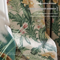 Rideau occultant de luxe en coton et lin respirant à motif floral, avec un ombrage de 90 à 100 %, pour salon, appartement et villa