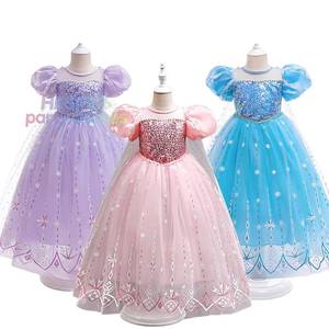 Robe de princesse élégante Reine des Neiges Elsa pour enfants, costume de cosplay, tenue de scène pour filles, robe de danse pour Halloween - Product Image 1