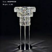Support à fleurs en cristal acrylique de luxe MoonYan, or/argent, métal, centre de table de mariage, décoration de fête, 40x80cm, durable
