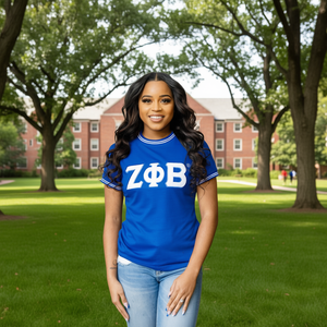 Camiseta Personalizada Zeta Phi Beta, Jersey de Manga Corta, 100% Algodón, Logotipo Bordado, Ajuste Cómodo y Transpirable, Ropa para Hombre - Product Image 2