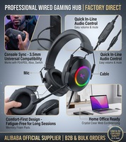 Casque de jeu supra-auriculaire à réduction de bruit OEM ODM avec structure métallique, coussinets en cuir et codec pour mobile et PC