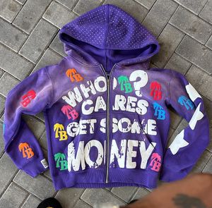 निर्माता कस्टम फ्रेंच टेरी 100% कपास विंटेज एसिड वॉश ओवरसाइज गैन 3 डी पफ प्रिंट जिप अप हुडी पुरुषों - Product Image 2