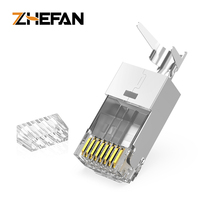 Câble réseau Ethernet ZHEFAN Utp Ftp 8 broches 8p8c modulaire Cat 7 Rj 45 passe à travers la prise Cat7 prise Rj45 connecteur