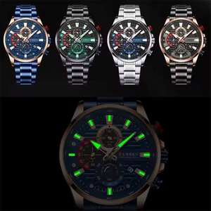 Relojes CURREN 8415 para Hombre, Originales, Cronógrafo, Relojes de Lujo con Correa de Acero Inoxidable, Fecha, Relojes de Pulsera de Cuarzo para Hombre - Product Image 6