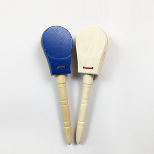 Castagnettes en bois en gros, claquettes en bois avec motifs animaux et floraux pour enfants, jouet musical rythmique - Product Image 5