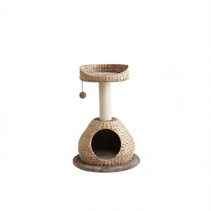 Arbre à chat artisanal de 28 pouces en sisal, minimaliste, pour intérieur, avec plateforme de saut pour chats - Product Image 1