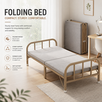 Nouveau Lit Pliant Extensible Inclinable 2026 avec Cadre en Acier Inoxydable, Portable, pour Hôtels, Style Simple et Moderne