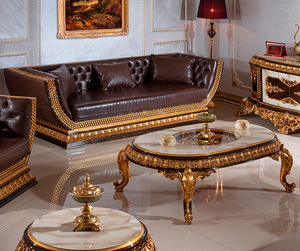 OE-FASHION de lujo personalizado estilo europeo, sofá de cuero, diseño tallado de madera, muebles para el hogar - Product Image 3