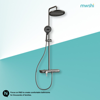 Ensemble de douche mural moderne en laiton avec affichage numérique haute pression, jet pluie, finition anodisée, pour salle de bain et toilettes