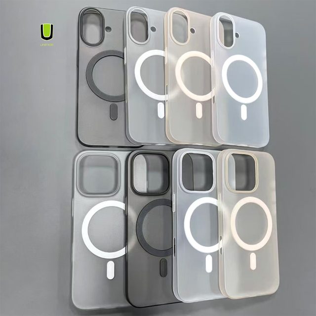 For iPhone 16 Matte Case Frosted Black PP Ultra-thin Phone Covers Luxury Design 15 16 17 Pro Max Magnetic Mobile Phone Cases