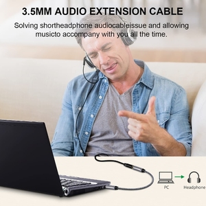 Adaptateur audio 3,5 mm mâle vers femelle, cordon d'extension stéréo Hi-Fi, câble d'extension pour <span class=keywords><strong>casque</strong></span> - Product Image 4