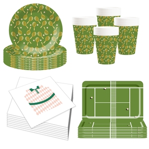 Juego de Vajilla Desechable DAMAI con Temática Deportiva, Plato de Papel con Diseño de Bádminton, Incluye Platos, Vasos y Servilletas para Fiestas de Cumpleaños Infantiles - Product Image 5