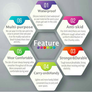 Couvre-chaussures en silicone imperméables, antidérapants, portables, pour la neige et le travail, réutilisables, pour enfants, femmes, hommes - Product Image 6