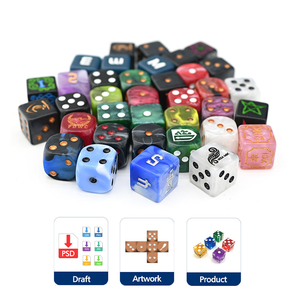Moule <span class=keywords><strong>de</strong></span> dés polyédriques colorés <span class=keywords><strong>de</strong></span> 16 mm pour DND, impression en usine, acrylique <span class=keywords><strong>gratuit</strong></span>, dés en résine faits à la main personnalisés, cube D6 pour jeu <span class=keywords><strong>de</strong></span> table - Product Image 3