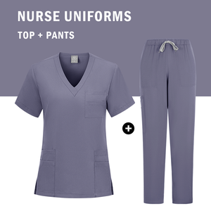 Uniforme blanc Medico Mujer SPA uniforme femmes gommage hauts pantalons ensembles vêtements médicaux pour infirmières médecin maman papa livraison directe - Product Image 5