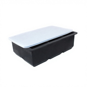 Wholesale OEM Brand Customized Reusable 6-Capacity Square Silicone Ice Cube Mold Tray Ice Tubs Manual Model HS-BG-003 <b>Microwave</b> - Product Image 2