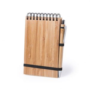 Set de Regalo de Oficina Personalizado con Logotipo Promocional, Ecológico, con Tapa de Bambú, Bloc de Notas A6 de 10*15 cm, Bolígrafo de Madera y Papel - Product Image 1