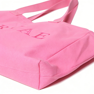 <span class=keywords><strong>Bolso</strong></span> Tote Mini <span class=keywords><strong>Rosa</strong></span> Bordado a Mano Personalizado al por Mayor para Niñas, Ideal para la Escuela, Fin de Semana, Deportes, Gimnasio, con Bolsillo y Asas Largas para Hombro - Product Image 2