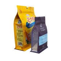 Tas teh kantung kertas Kraft ritsleting kedap air Ziplock Doypack kualitas makanan dapat ditutup ulang cetak kustom dengan tempat air mata