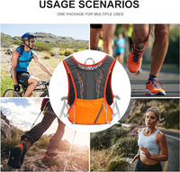 Sac à dos d'hydratation Camel de 12 L avec logo LED, en polyester, fermeture éclair étanche pour les voyages en plein air